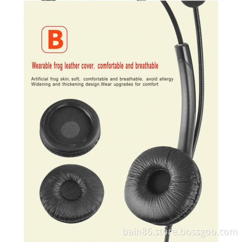 T12 noise-cancelling over-ear customer service headset music game learning